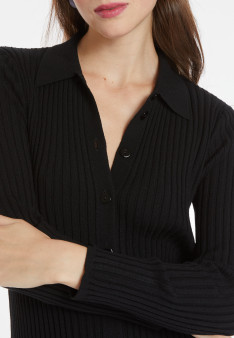 Robe longue à fentes en laine mélangée - Caroline 8210