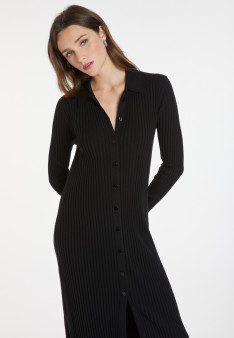 Robe longue à fentes en laine mélangée - Caroline 8210