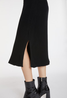 Robe longue à fentes en laine mélangée - Caroline 8210
