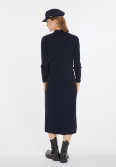 Robe longue à fentes en laine mélangée - Caroline 8240