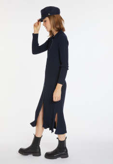 Robe longue à fentes en laine mélangée - Caroline 8240
