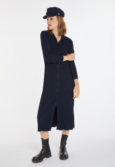 Robe longue à fentes en laine mélangée - Caroline 8240