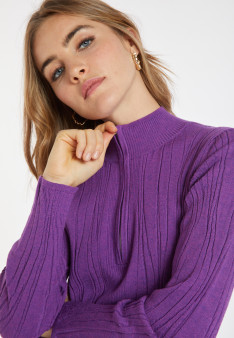 Pull col zippé en laine mélangée - Cacilda 8290
