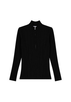 Pull col zippé en laine mélangée - Cacilda 8210