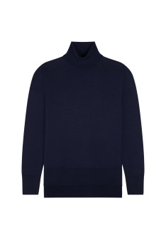 Pull col roulé à fentes en laine mérinos - Amy