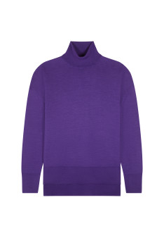 Pull col roulé à fentes en laine mérinos - Amy