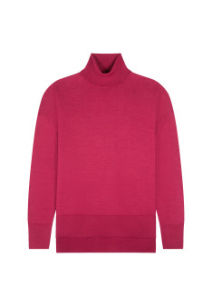 Pull col roulé à fentes en laine mérinos - Amy