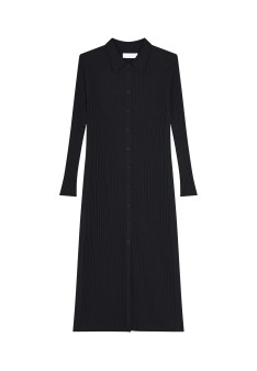 Robe longue à fentes en laine mélangée - Caroline 8210