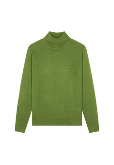Pull col roulé avec logo en laine mérinos - Enzo