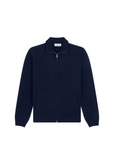 Veste zippée à poches en cachemire 4 fils - Balthazar