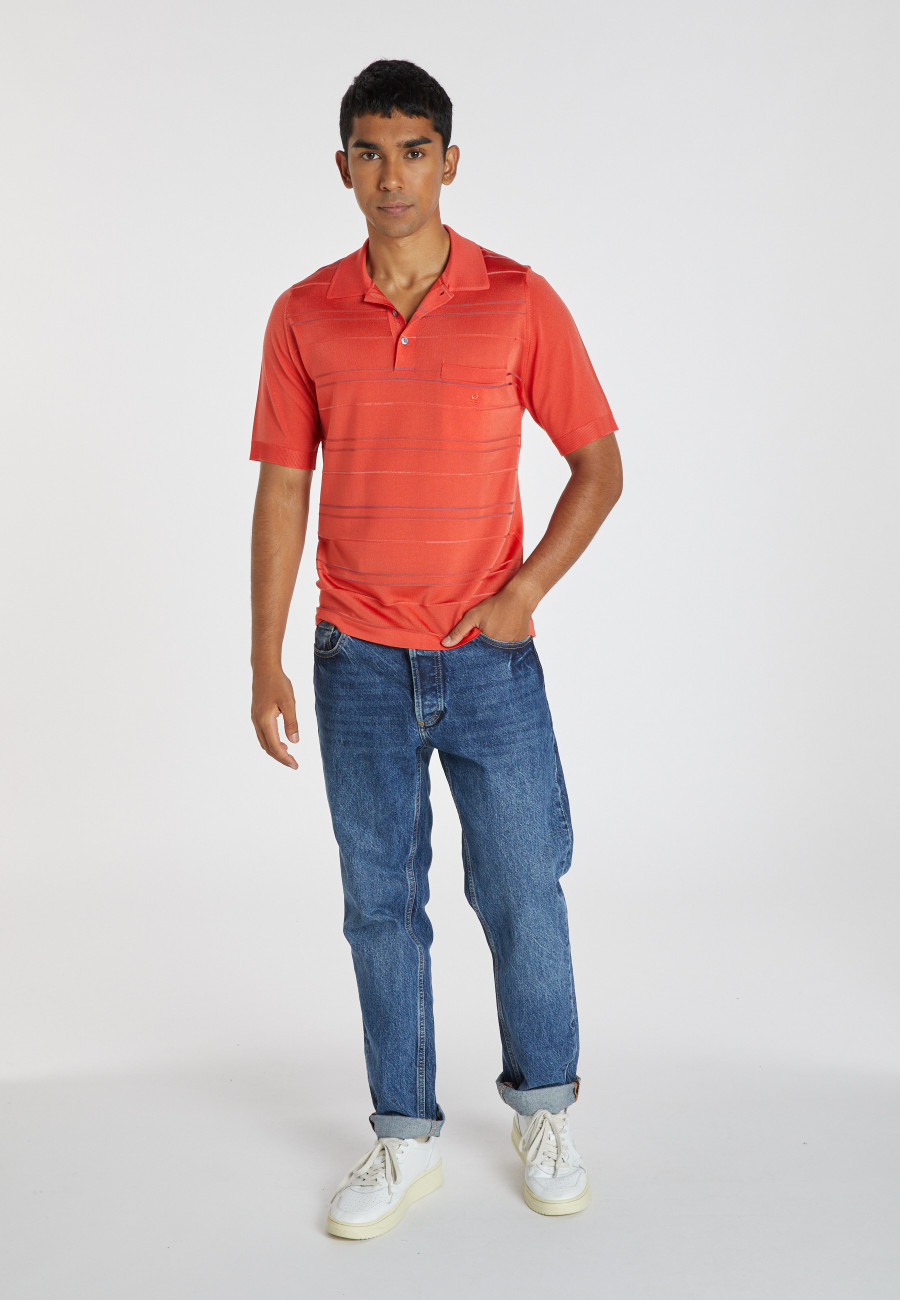 Polo en Fil Lumière à rayures - Aldo 2925 Polo en Fil Lumière à rayures - Aldo 2925