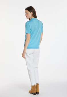 Flower pattern V-neck polo-shirt - Kelsey