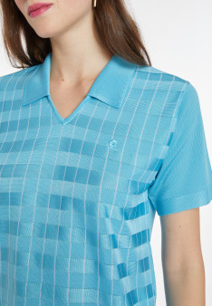 Flower pattern V-neck polo-shirt - Kelsey