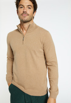 Pull col zippé en cachemire Flip