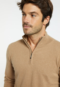 Pull col zippé en cachemire Flip