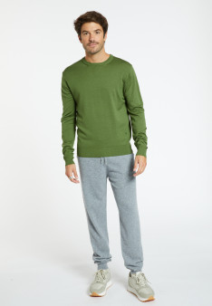 Crew neck sweater with logo in merino wool - Eddie