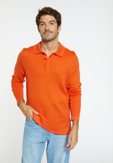 Polo manches longues en laine mérinos - Sidney 8270