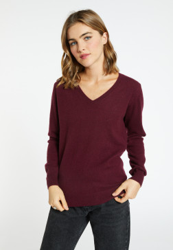 Pull col V en cachemire - Bertille 7010 noir - 01 Noir