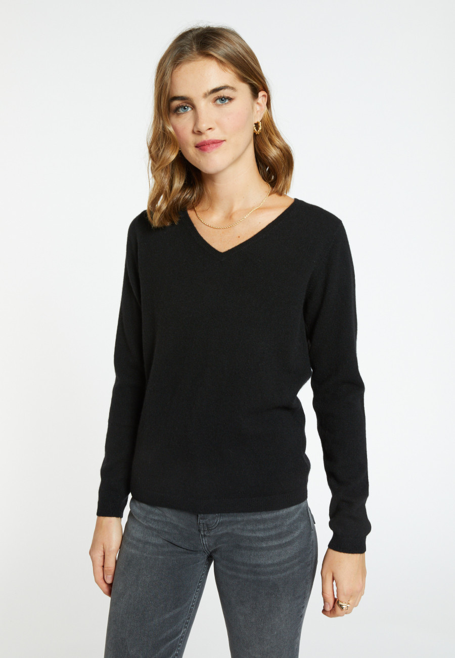 Pull col V en cachemire - Bijou 6642 emeraude - 21 Vert foncé Pull col V en cachemire - Bijou 6642 emeraude - 21 Vert foncé
