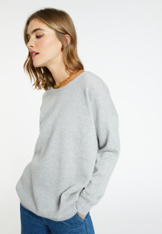 Pull boutonné au dos en cachemire - Bahia 7010 noir - 01 Noir