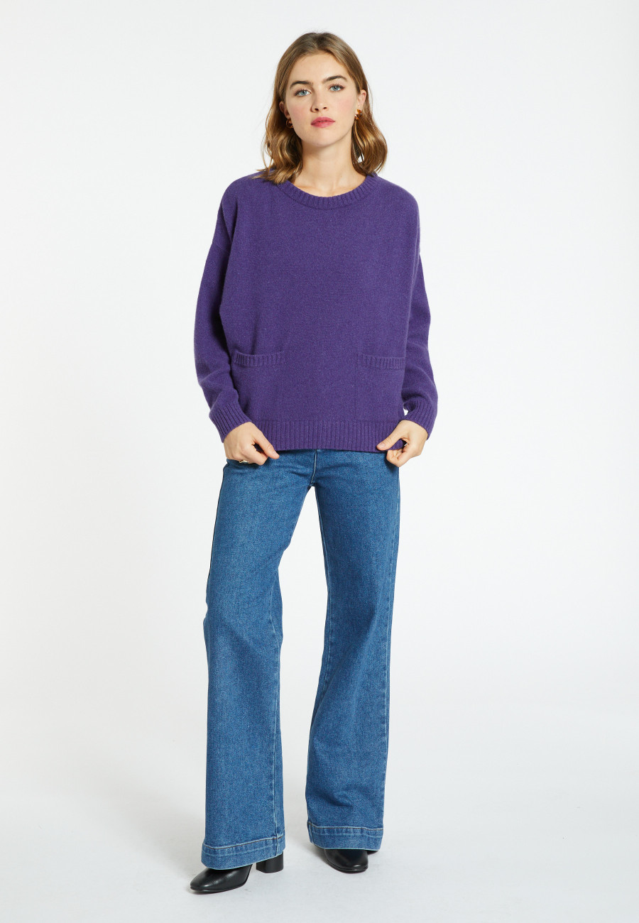 Loose-fitting cashmere and wool sweater with pockets - Davina Loose-fitting cashmere and wool sweater with pockets - Davina