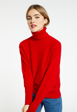 Pull chauve souris col roulé - Bob 6660 cannelle - 89 Moutarde