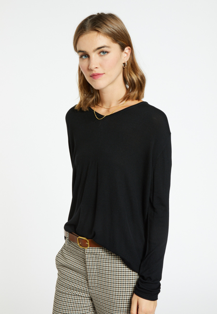 Bamboo cashmere V-neck T-shirt - Aelys Bamboo cashmere V-neck T-shirt - Aelys