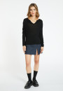 Bamboo cashmere t-shirt with tunisian collar - Alicia