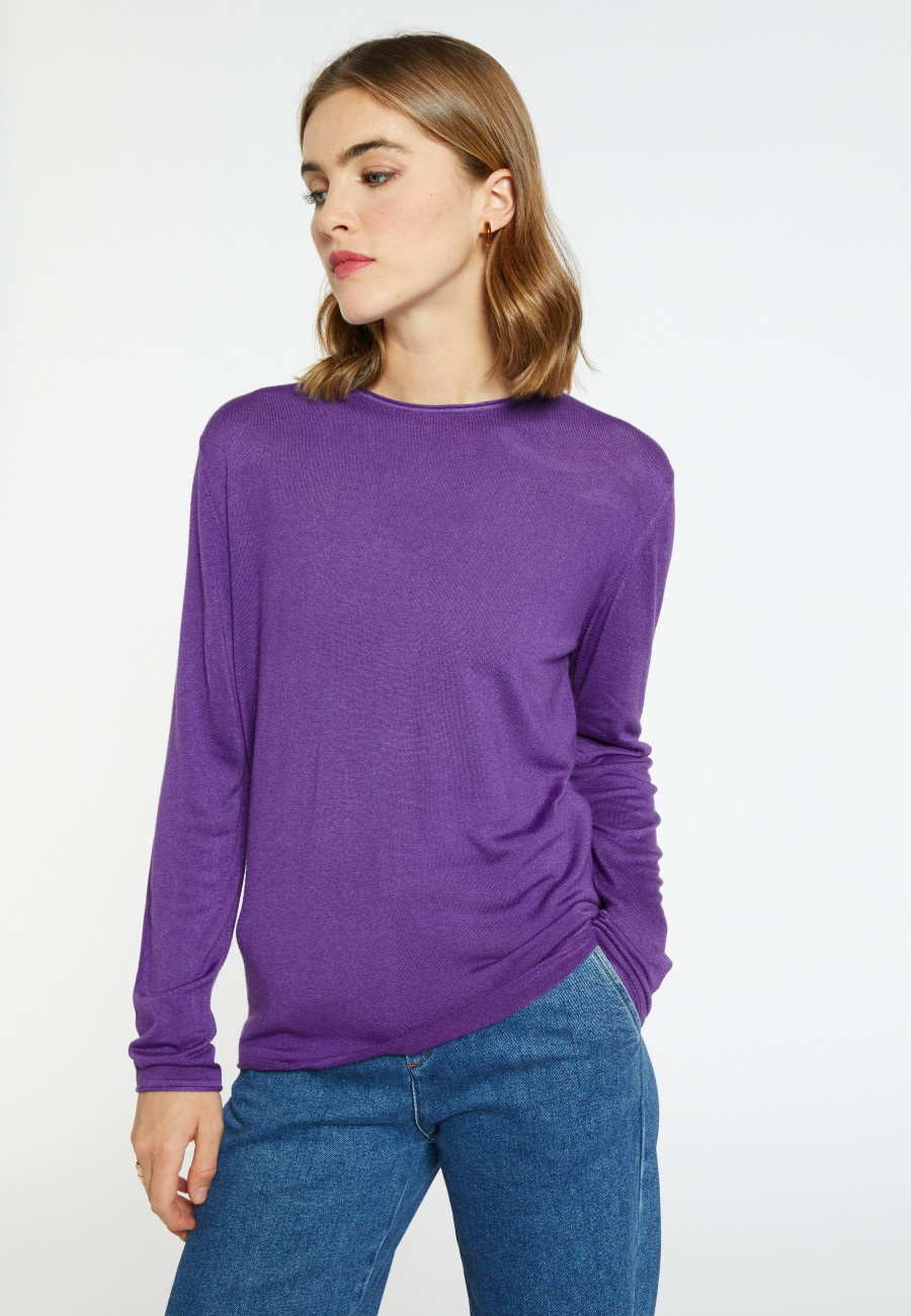 Bamboo cashmere scoop-neck T-shirt - Aelia Bamboo cashmere scoop-neck T-shirt - Aelia