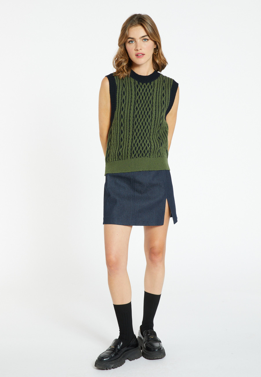 Pull sans manches en laine et cachemire - Clotilde 8302 Pull sans manches en laine et cachemire - Clotilde 8302