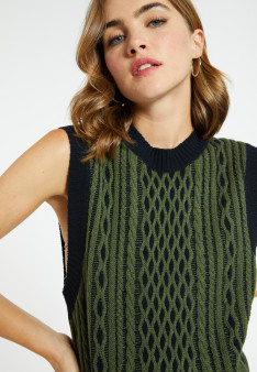Pull sans manches en laine et cachemire - Clotilde 8302