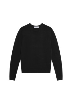 Pull col rond avec logo en laine mérinos - Eddie