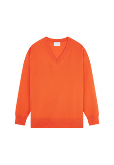 Loose sweater with V-neck slits in cashmere - Alienor