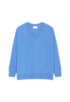 Loose sweater with V-neck slits in cashmere - Alienor