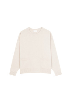 Loose-fitting cashmere and wool sweater with pockets - Davina