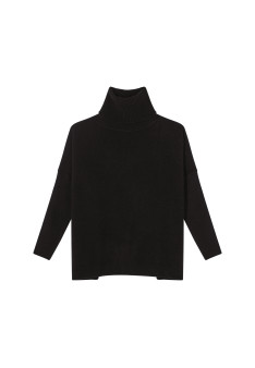 Pull ample col roulé en laine et cachemire