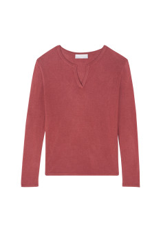 T-shirt col tunisien en bambou cachemire - Alicia