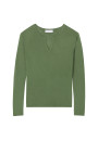 Bamboo cashmere t-shirt with tunisian collar - Alicia