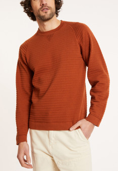 Pull en coton manches raglan - Dwight 8111 cannelle - 07 Marron