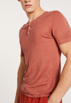 T-shirt col boutonné en lin - Leonce 6484