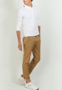 Polo manches longues en coton piqué - Banjo 6802 blanc + altitude - 02 Blanc