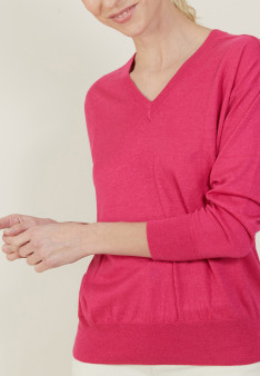 Linen cashmere hammer armholes sweater - Bailen