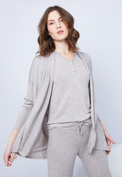 Gilet col châle - Hani 6362 gazelle - 14 Beige foncé