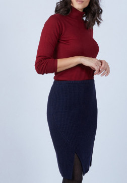 Jupe en laine Sophia 6640 marine - 05 bleu marine