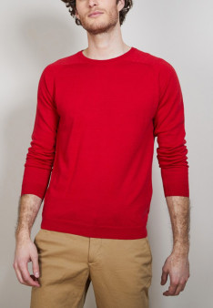 Pull col rond en cachemire et lin - Bandit 6840 marine - 05 Bleu marine