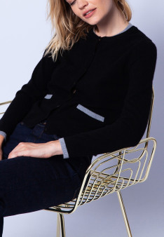Double collar cashmere cardigan - Eddie