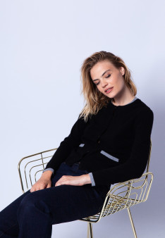 Double collar cashmere cardigan - Eddie