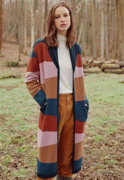 Long multicoloured cashmere cardigan - Saison