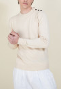 Cotton button shoulder sweater - Bonze