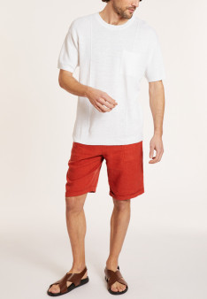 Flamed linen loose fitting t-shirt - Deon